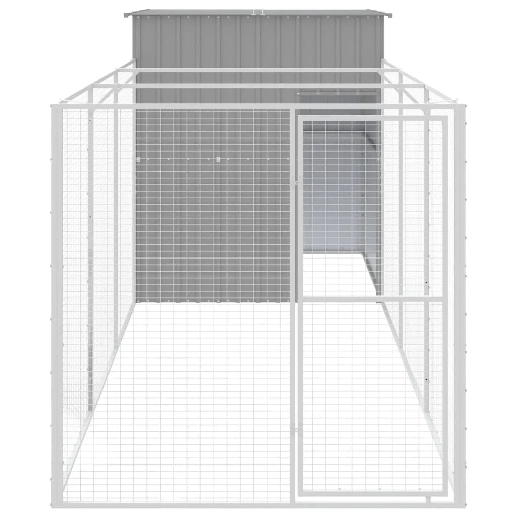 Cuccia per cani con recinto chiaro 165 x 455 x 181 cm grigio 02_0043498