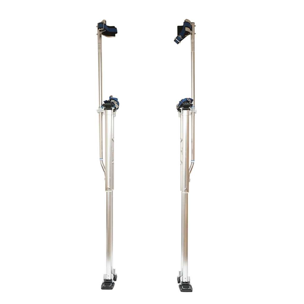 Stampelle professionali da pittore in alluminio, regolabili da 123 a 163 cm.