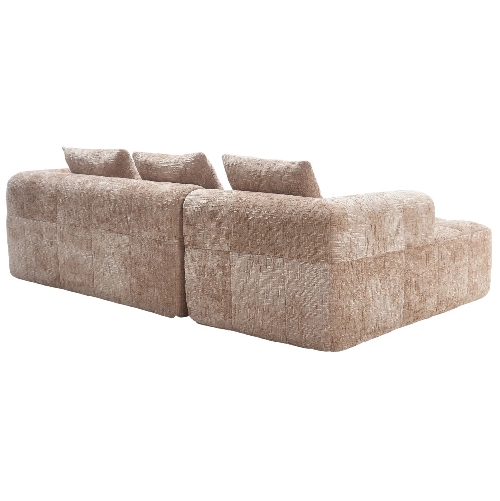Divano con chaise longue 250x158x60 cm; senza installazione; con cuscini sfoderabili in chenille kaki
