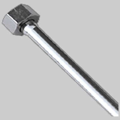 TUBETTO RAME CROMATO COMPLETO DI CALOTTA 1/2 FEMMINA MM 10  cm 30     DE BORRI ROBERTO