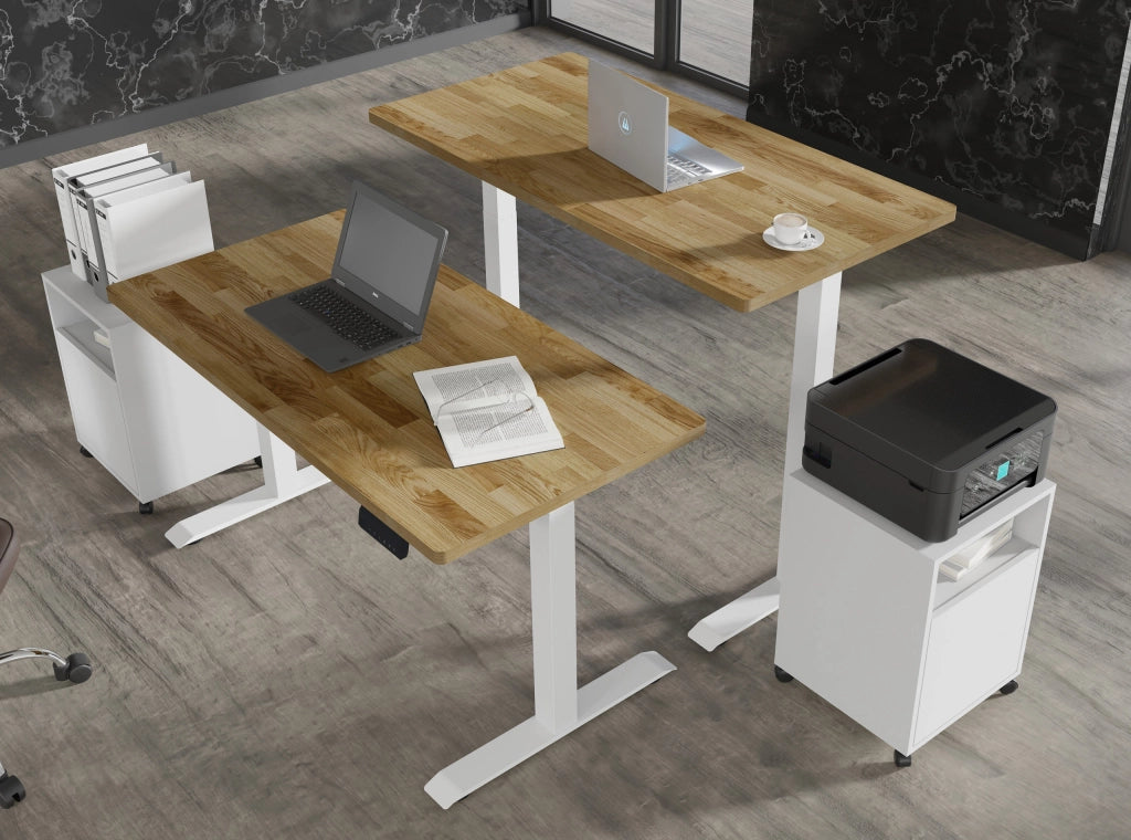 TAVOLO BIM NATURAL DESK 2P BIANCO OPACO ROVERE NATURALE 140x70
