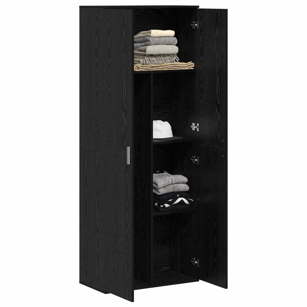 Credenza Rovere Nero 70 x 33.5 x 180 cm Legno multistrato 3365566