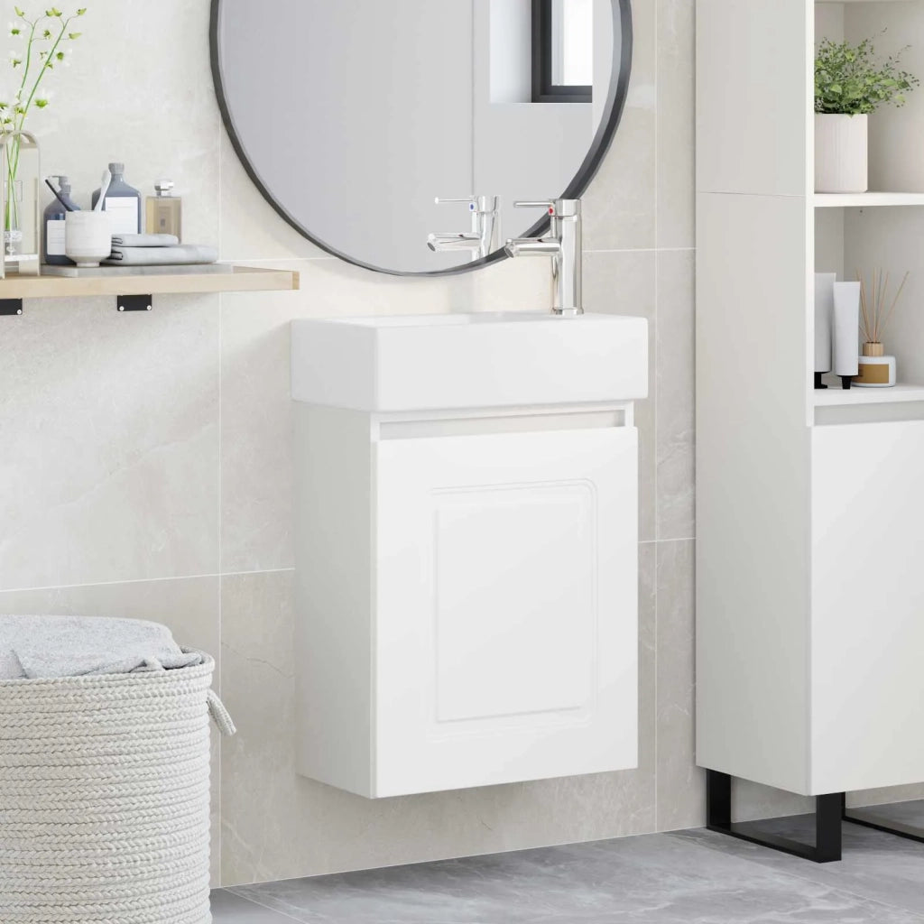 Mobile bagno con rubinetto Bianco 45,5 x 22,5 x 84 cm 889471