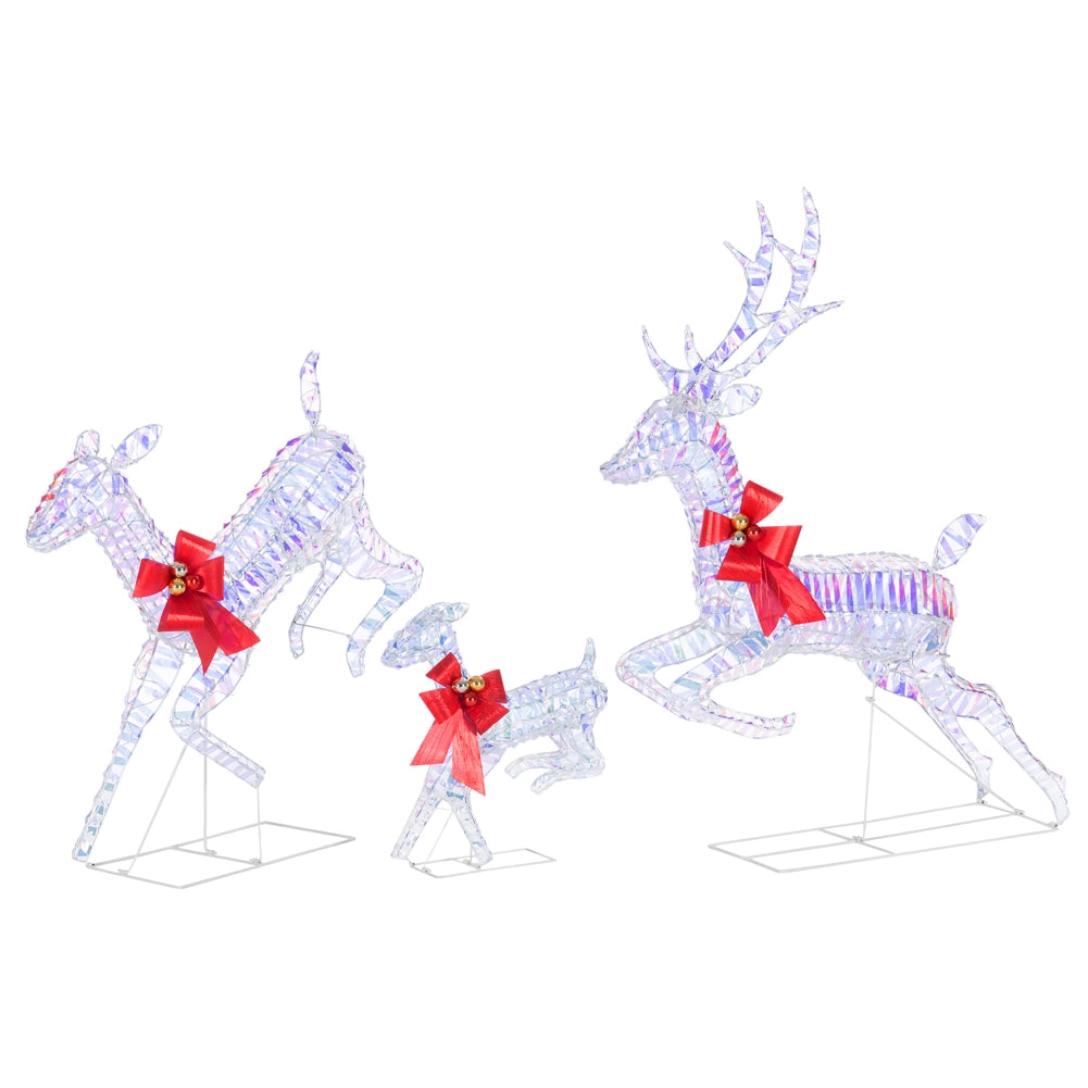 Famiglia 3 Renne Luminose di Natale Renna Cervi Natalizia Decorazione da Esterno