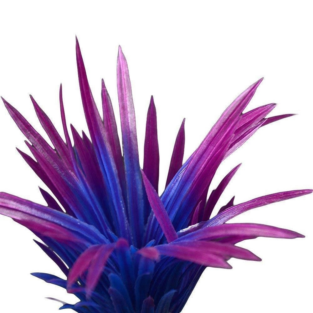 Trade Shop - Pianta Piantina Artificiale Per Acquario Piante Finte Plastica Viola Blu Punta -