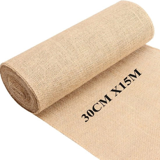 Seta di Juta 30 cm x 15 m - Juta Naturale - Lint Decorativo - Decorazione da Tavola - Artigianato - Alta Qualità - Lint Decorativo