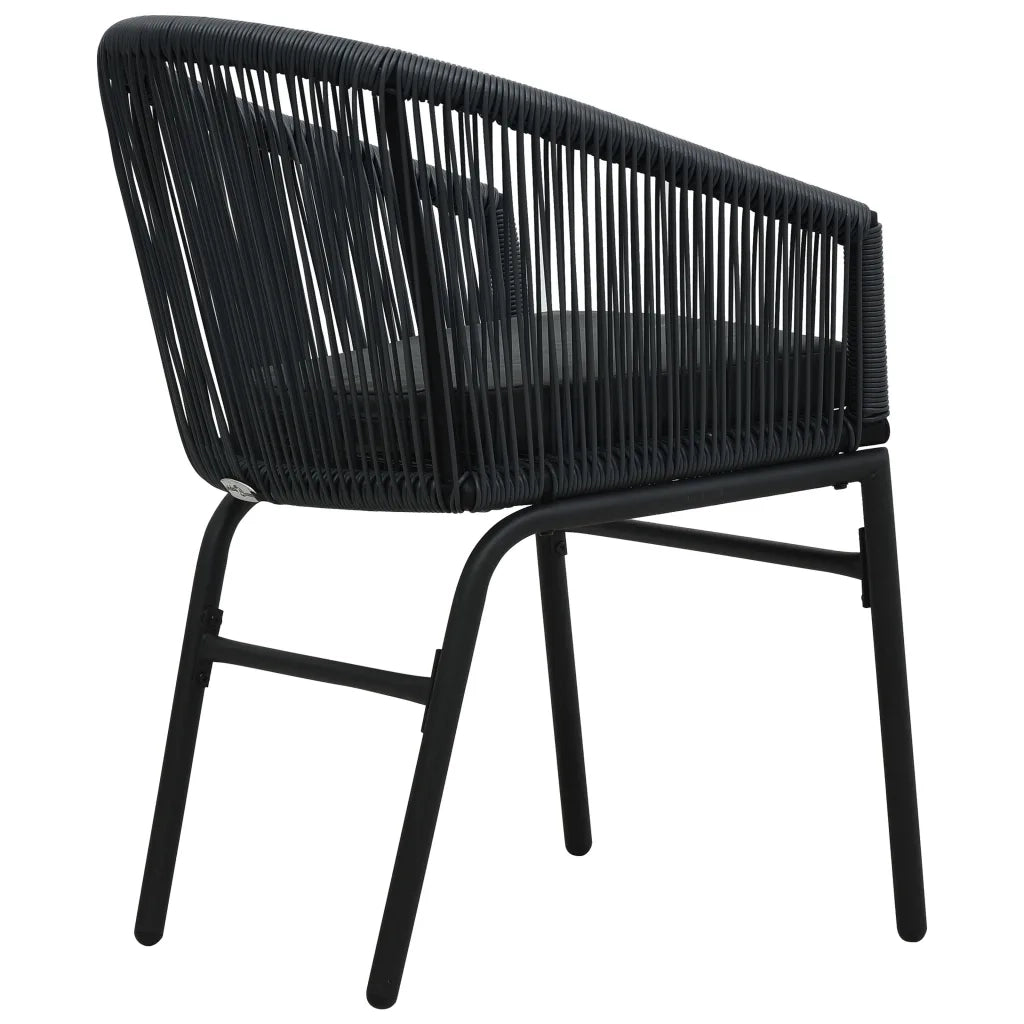 Set da Bistrot 3 pz con Cuscini in Polyrattan Nero   cod mxl 35457