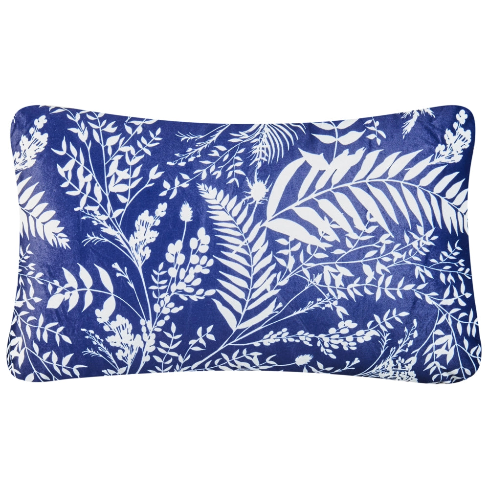 Set di 2 cuscini da esterno Accessori da giardino Motivo vegetale 30 x 50 cm Blu