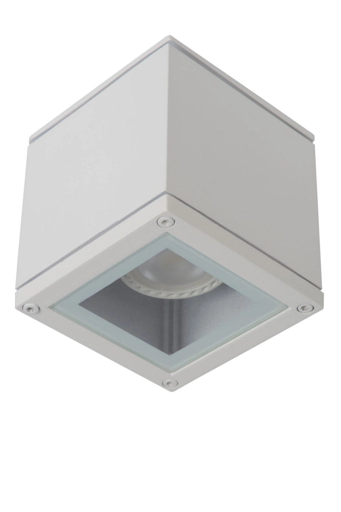 Faretto soffitto Lucide Aven quadrato bianco GU10 IP65