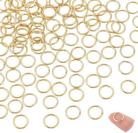 Anelli da connessione in ottone 24K dorato, 100 pezzi, con messings, per artigianato DIY, con finitura lussuosa.