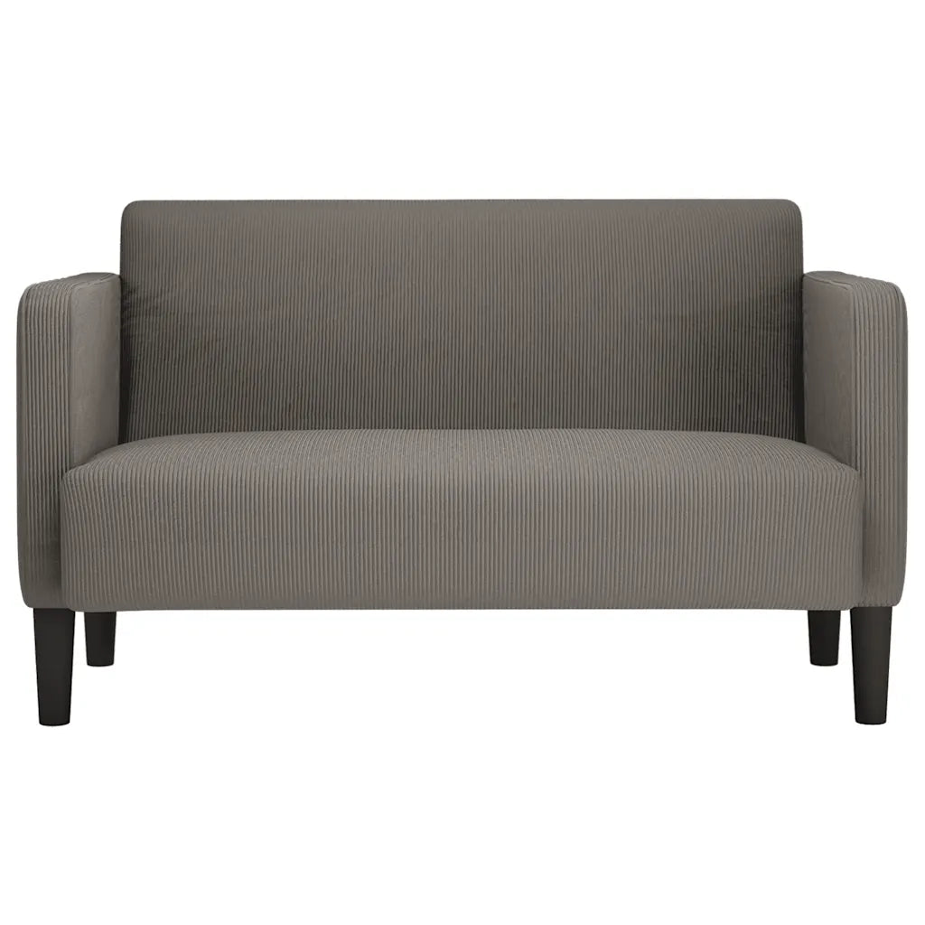 Divano Divanetto Grigio Chiaro 109cm Tessuto di Velluto a Coste 4100522