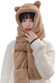 Cappuccio 3-in-1 - Capo Caldo e Isolante - Con Piumino e Nekwarmer - Foderato con Fleece di Corallo - Adatto per Adulti e Adolescenti - Cappuccio Multifunzione