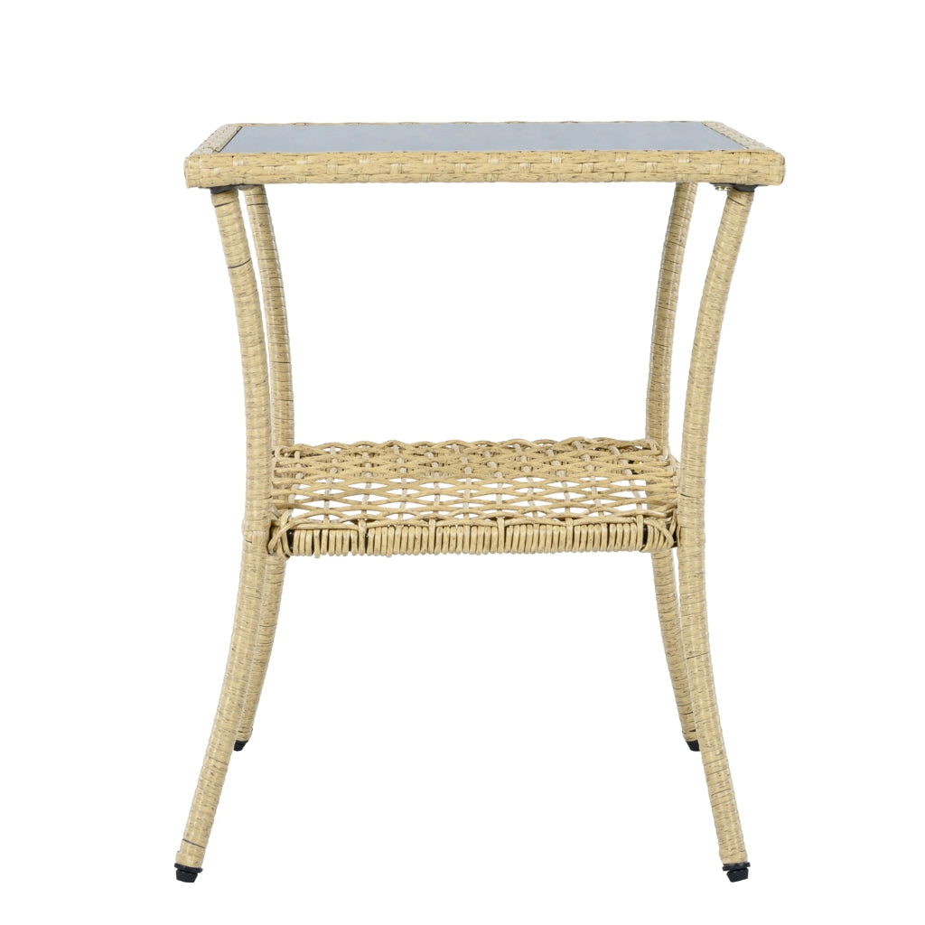 Set Balcone in Rattan 3 Pezzi con Dondolo e Cuscini Beige ¨C MINIMAL ¨C Polyrattan