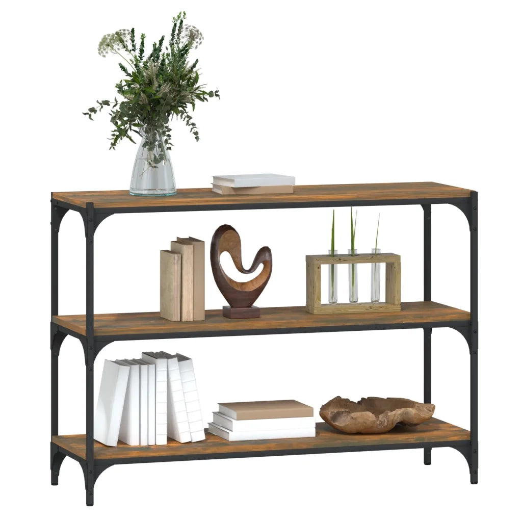 Libreria rovere fumo 100x33x70,5 cm Legno Multistrato e Acciaio cod mxl 24159