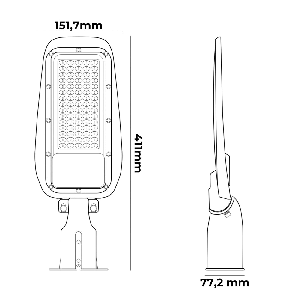 LAMPIONE STRADALE LED 50W LUCE FREDDA 6500K° IP65 - ALTA EFFICIENZA E RESISTENZA PER ILLUMINAZIONE PUBBLICA E INDUSTRIALE