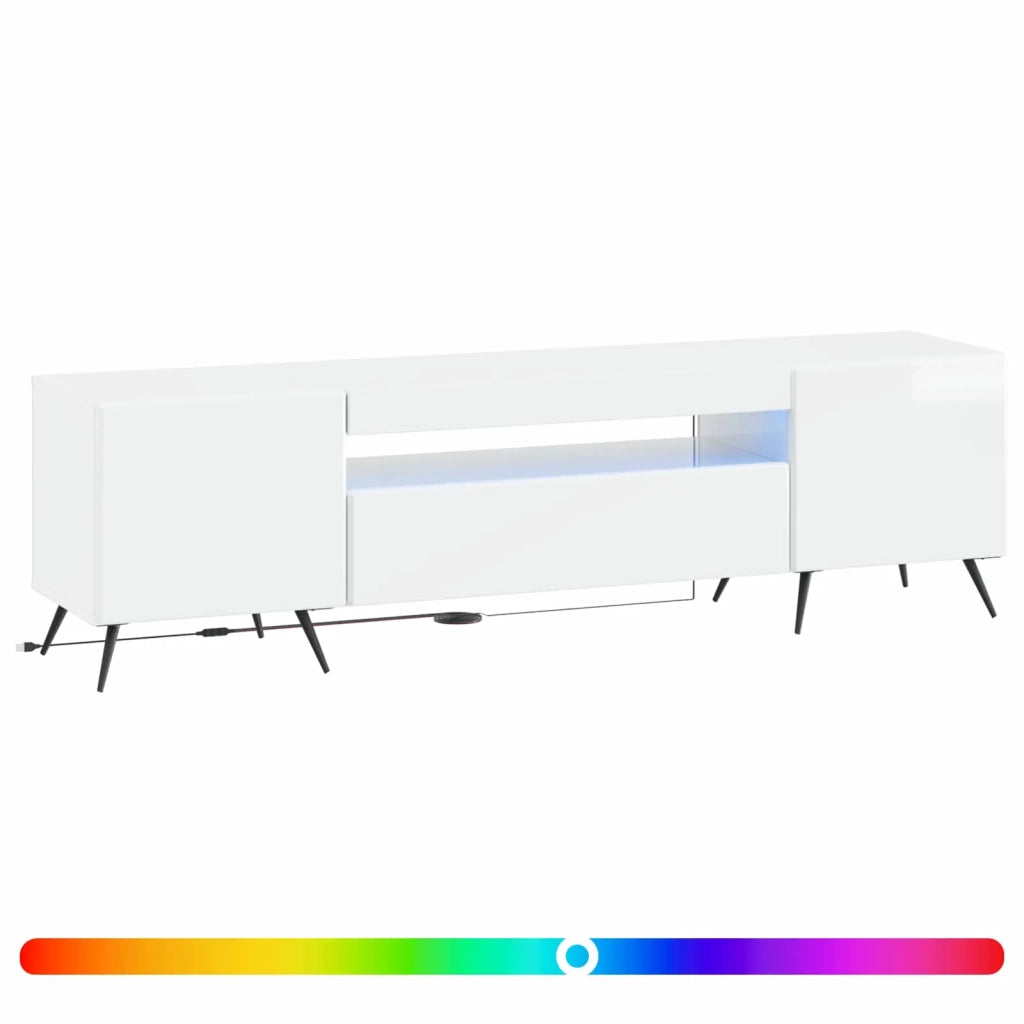 Mobile TV LED Bianco Lucido Legno ingegnerizzato 897569
