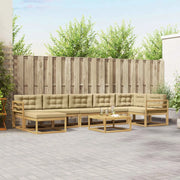 Set di divani da esterno 8 pcs Bianco e Beige