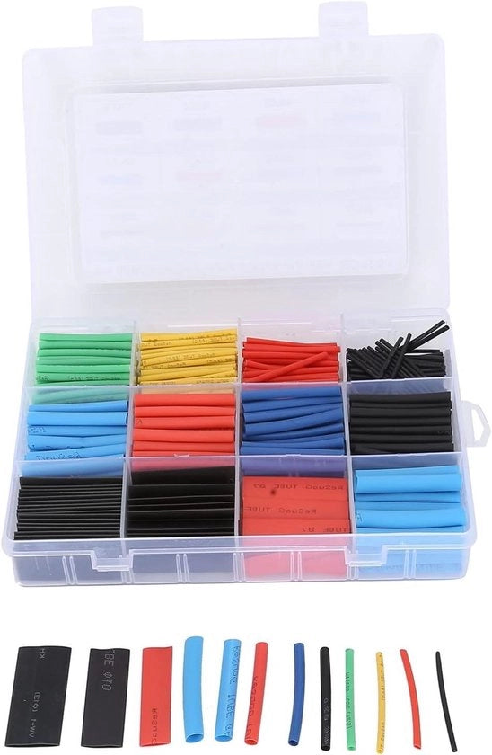 Assortimento di Guaina di Protezione Elettrica - 560 Pezzi con Scatola, Avvolgitore di Cavo e Kit di Isolamento