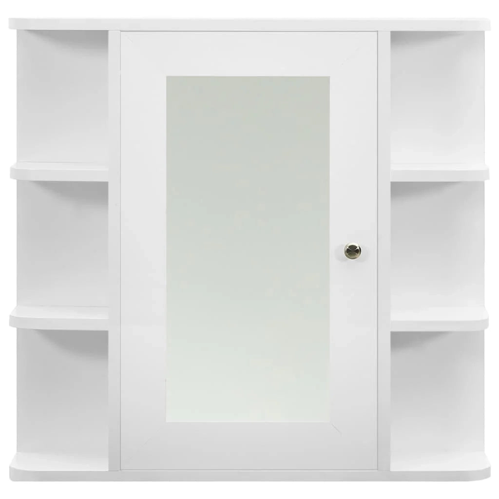 Mobiletto con specchio da bagno 66 x 17 x 63 cm MDF bianco 02_0006718