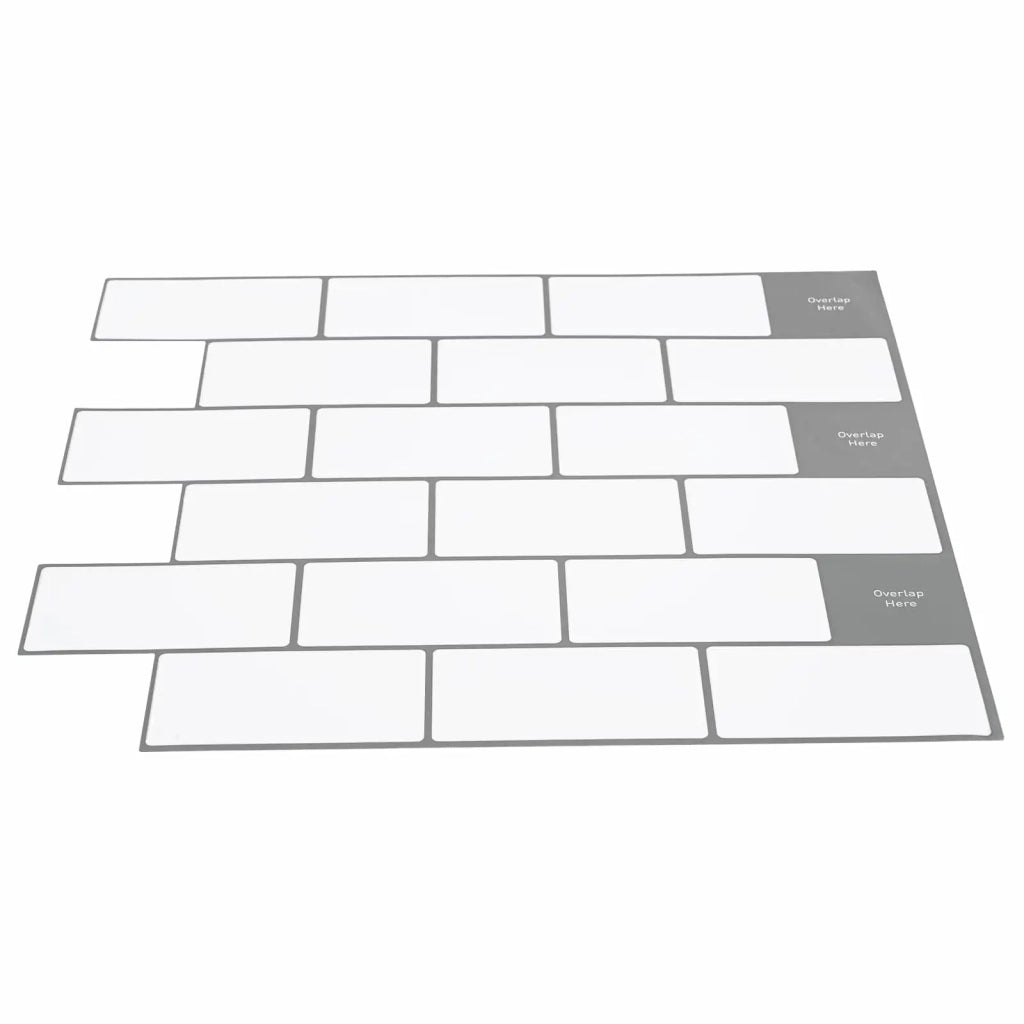Piastrella subway 20 pz Bianco e Grigio 30 x 30 cm CFW7260063