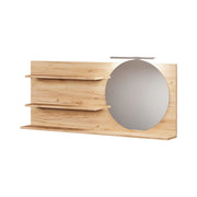 Vicco Specchio con mensola Rovere 120 x 50 cm con 3 scomparti aperti