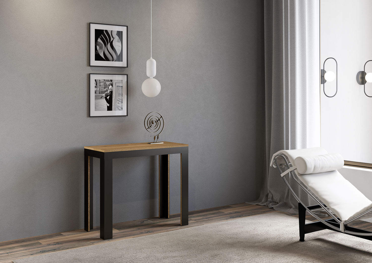 Consolle Allungabile 90-196x40x77 cm in Nobilitato Marrone