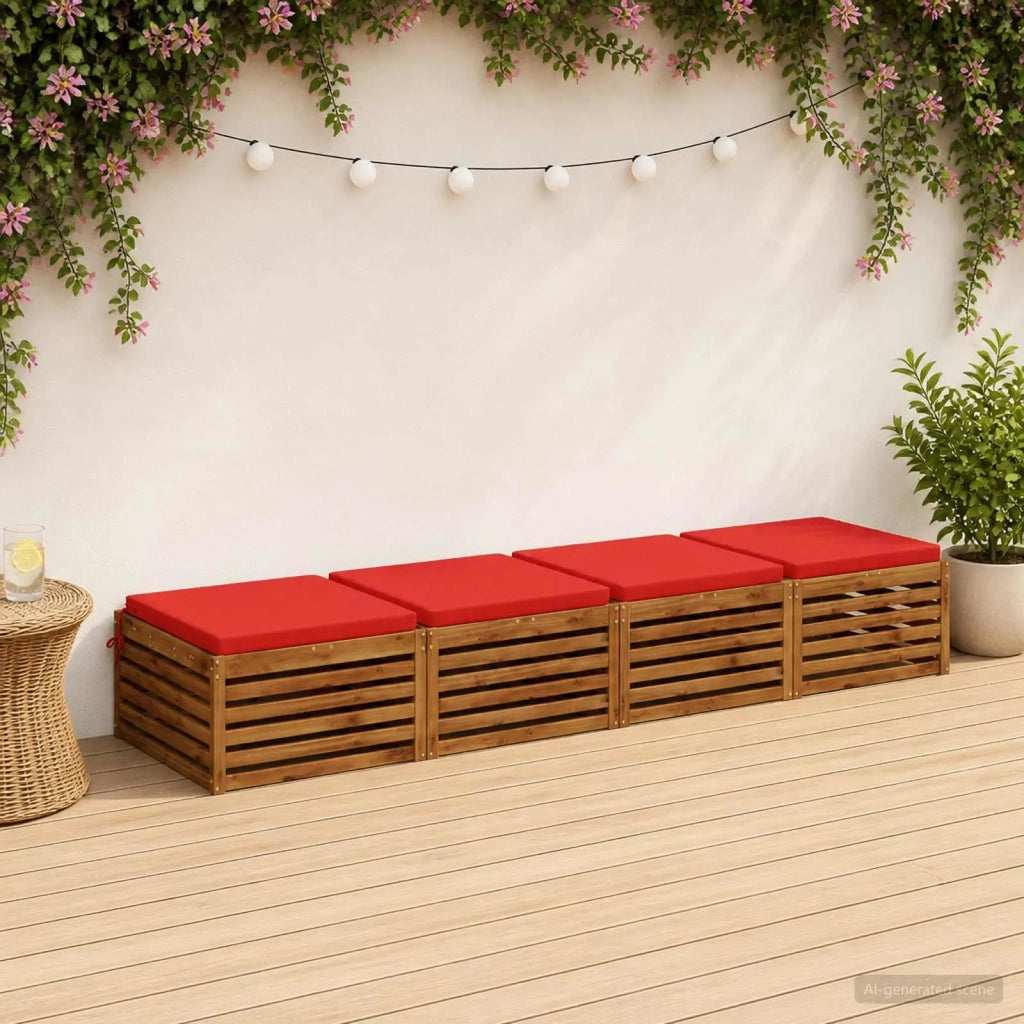 Cuscini per Sedia in 4 Pezzi SOEST 4 pz 100% Poliestere Rosso 944868