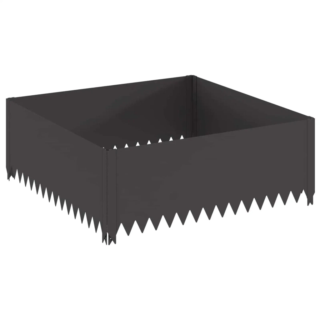 Bordura per Prato 100 x 100 x 35 cm Acciaio Nero 8008973