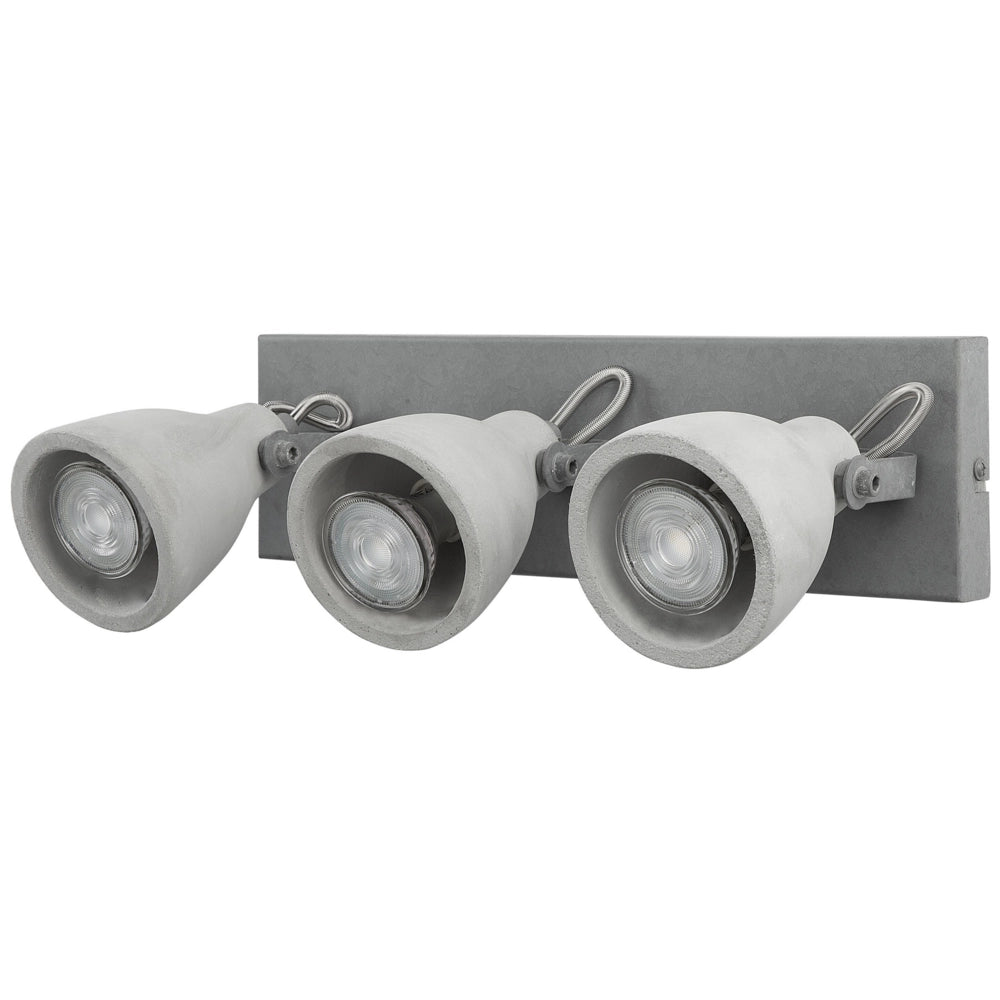 Lampada da Parete 3 Luci Grigio Cemento Industriale stile moderno