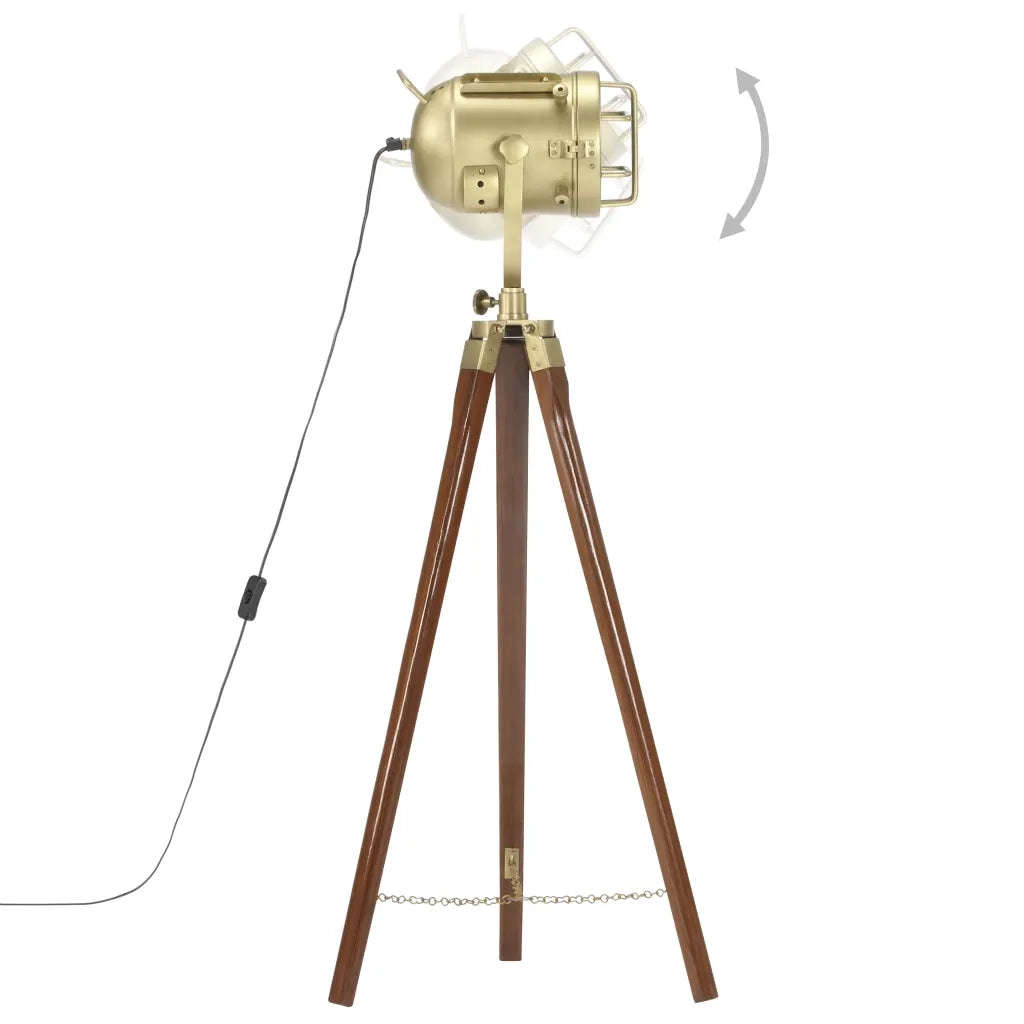 Lampada da Terra a Treppiede Legno Massello di Mango 97 cm 286109