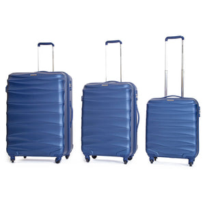 Set 3 Valigie Trolley Rigide in ABS 4 Ruote TSA Ravizzoni Infinity Blu