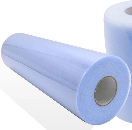 Tulle Stoffa a Rotolo 30 cm x 91 m - Decorazione per Feste e Eventi - Blu Pastello
