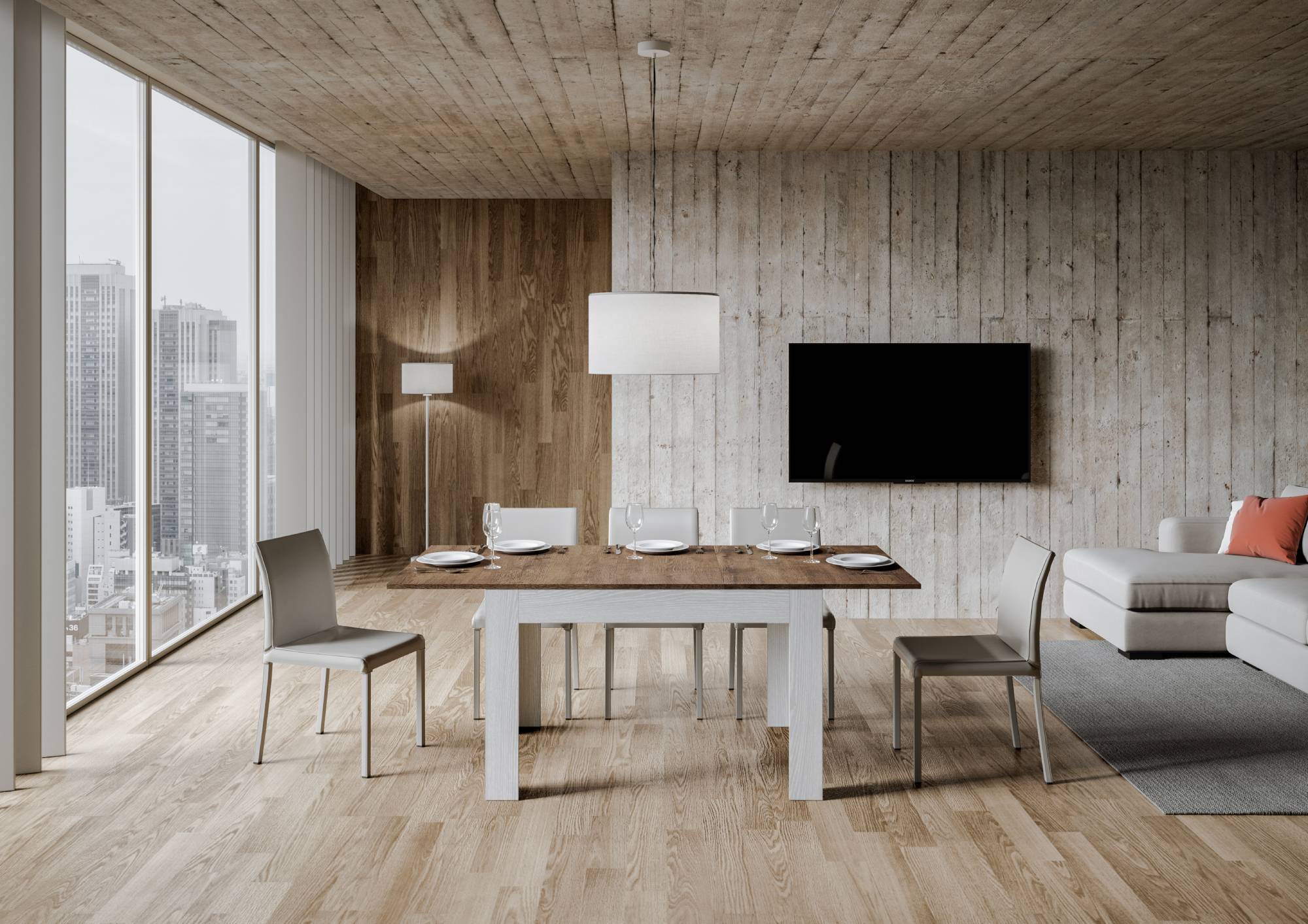 Tavolo Allungabile 120-180x90x77 cm Bibi Mix Noce