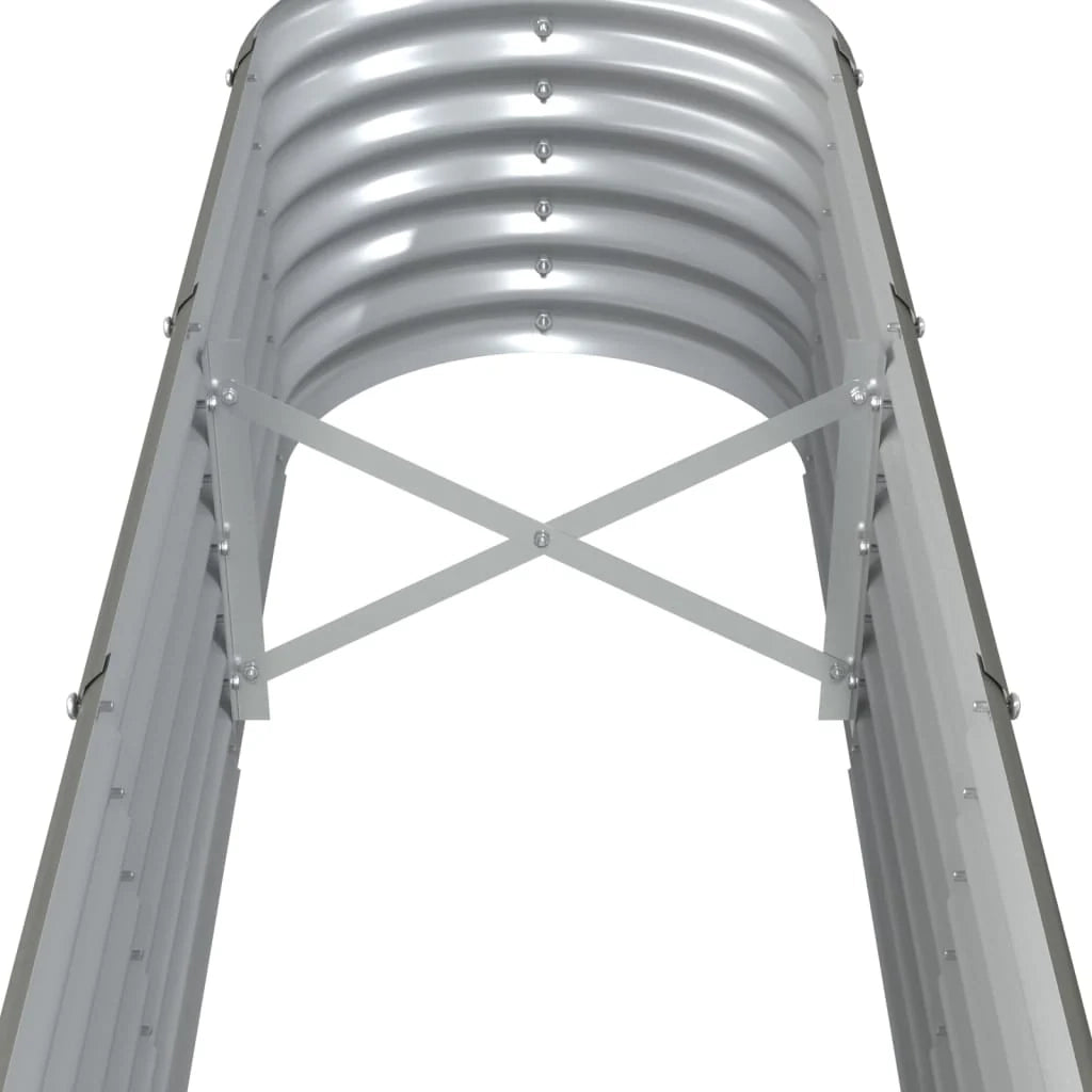 Fioriera rialzata per piante e fiori adatta per terrazze e giardini acciaio verniciato a polvere 260 x 40 x 36 cm grigio 02_0039616