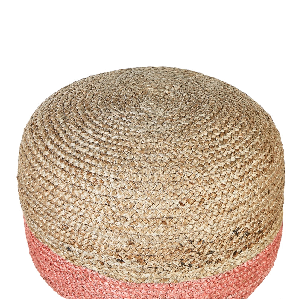 Pouf in iuta naturale rosa beige 50 x 35 cm pouf in EPS che riempie l'accessorio boho