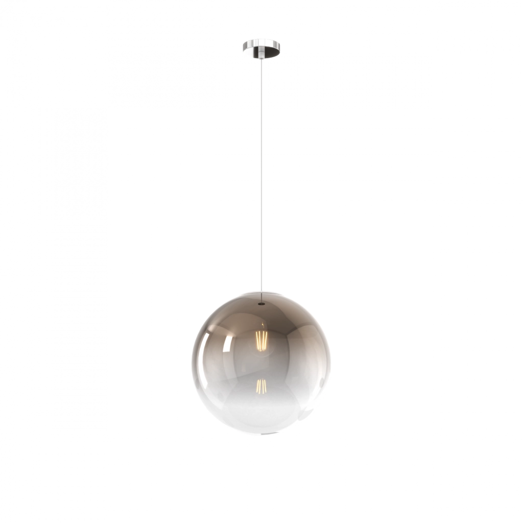 SOSP. CROMO 3 LUCI TONDO VETRI (1 PICCOLO AMBRA+1 MEDIO BRONZO+1 GRANDE AMBRA) 1194CR-S3 TMIX-AB