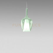 OFELIA S/10 MINI - VETRO VERDE-TRASPARENTE E PORTALAMPADA BIANCO ATTACCO G9 CAVO TRASPARENTE SENZA BASE DI ATTACCO D.14CM