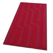 Tappeto Cucina A Righe 57x280 Cm 3D Morbido Bordato Passatoia Ingresso Assorbente Antiscivolo Bordeaux