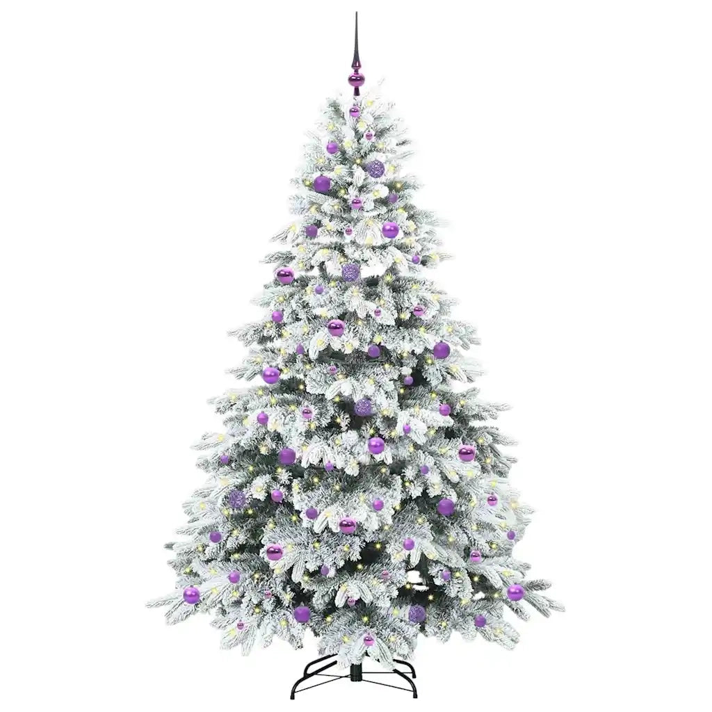 Albero di Natale Artificiale-Albero Natalizio con 300 LED Bianco 210 cm PE e PVC 753485