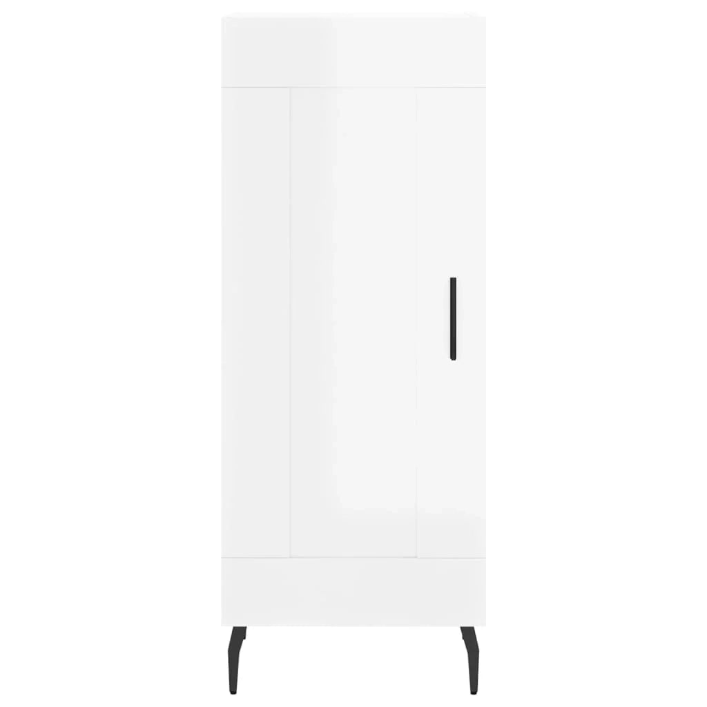 Buffet credenza cassettiera mobiletto mobile contenitore organizer per cucina soggiorno finitura lucida 34,5 x 34 x 90 cm legno ingegnerizzato bianco 02_0030592