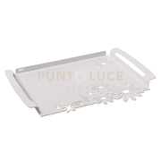 vassoio grande margherite Bianco marmo in Ferro 46x32cm