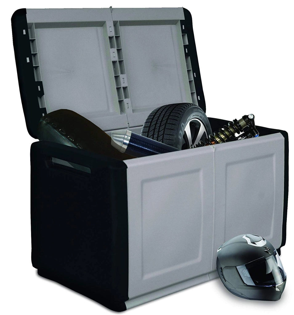BAULE MULTIUSO GRIGIO SCURO E NERO IN POLIPROPILENE 96 X 53 X H57 CM 230 LITRI