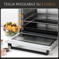 Miniforno 32L con piastre elettriche e base girarrosto 52,2 x 38,1 x 33,5 cm Argento