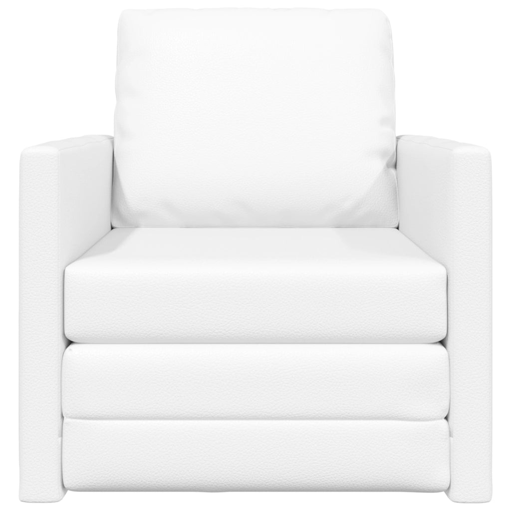 Divano Letto 2-in-1 Bianco 74x77x81 cm Pelle Sintetica