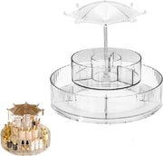 Organizzatore rotante di makeup - grande contenitore per cosmetici per la bellezza, camera da letto, bagno - contenitore per profumi, prodotti per la cura della pelle, eyeliner, matite per labbra