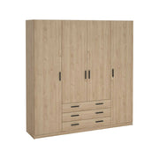 Guardaroba grande Epipola, Mobile camera da letto, Cabina armadio portabiti, Armadio appendiabiti, 196x50 h200 cm, Rovere