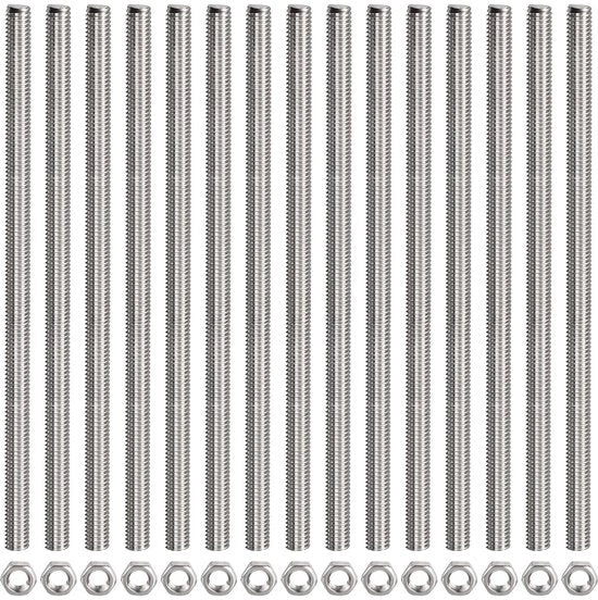 Set di viti a vite in acciaio inossidabile - M5 x 200 mm - 15 viti a 6 gusci - Duraturo - Resistente alla corrosione - Set di viti