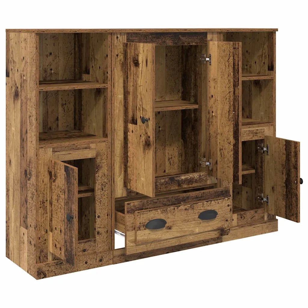 Credenza con cassetto 3 pcs Legno vecchio Legno multistrato 3402674