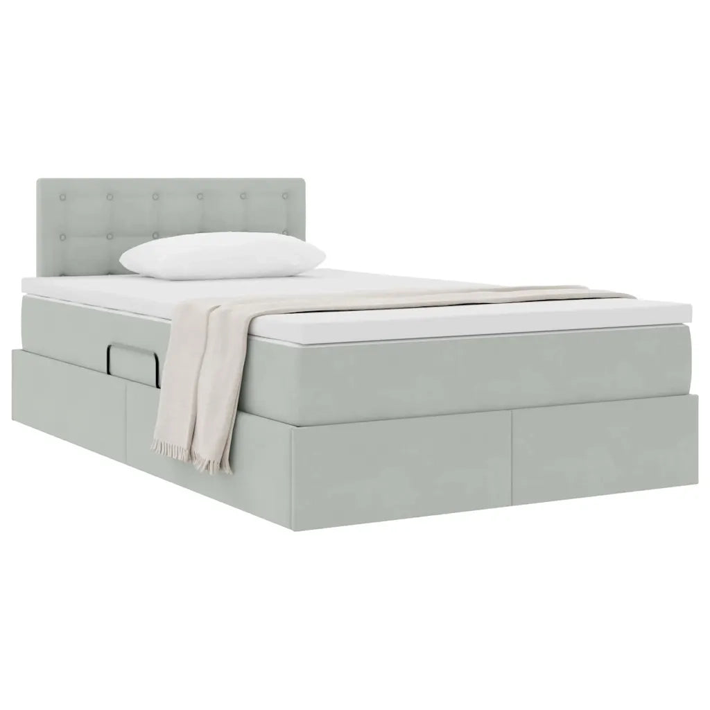 Letto con Contenitore Grigio chiaro 120 x 200 cm Velluto 3370869