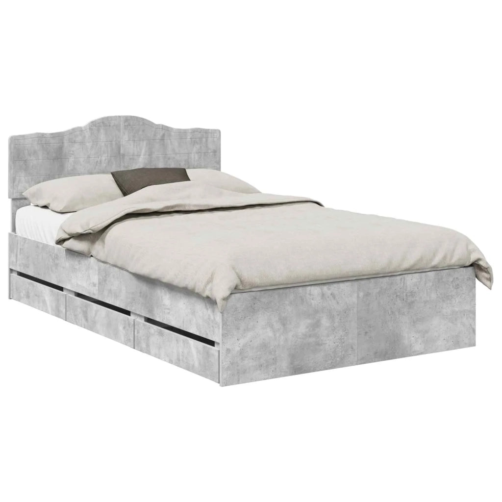 Struttura del letto con cassetto Grigio cemento 135 x 190 cm 3413015